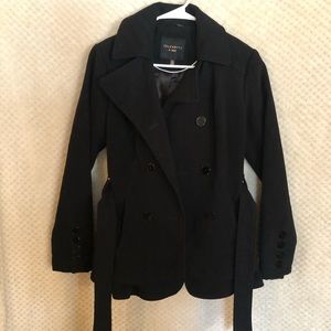 Black short peacoat